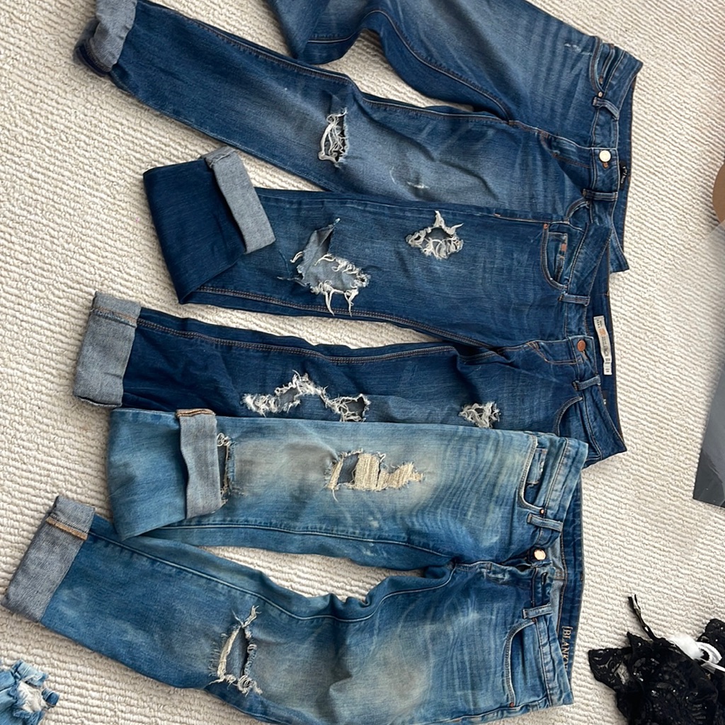 3 Pairs Of Modern Jeans Ripped Zara 24-25 Size